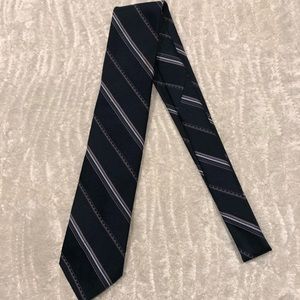 Austin Manor men’s tie. Navy stripes.